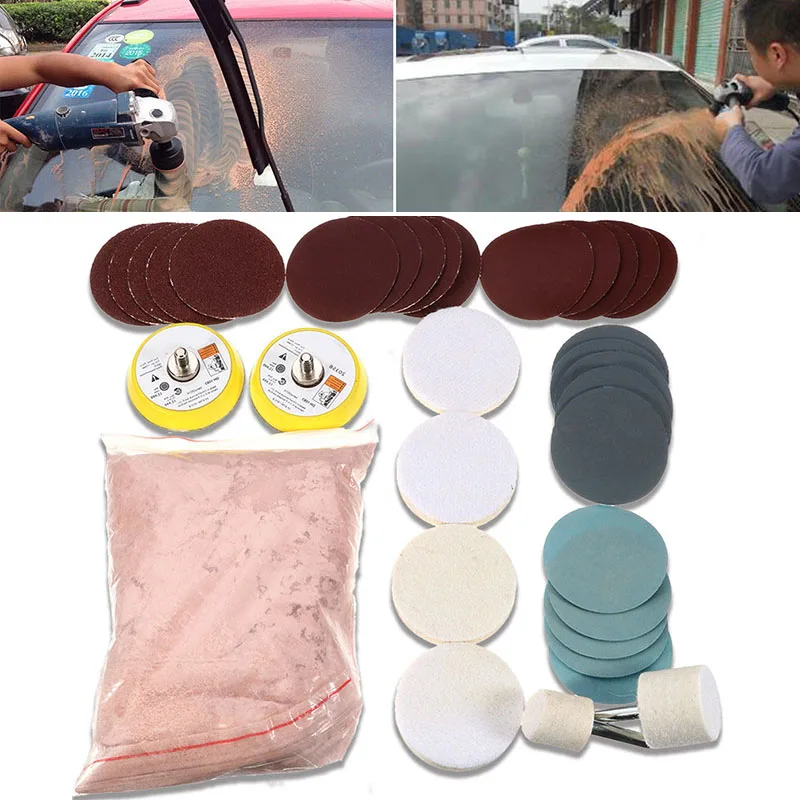 Набор для удаления царапин, полировка стекла автомобиля, душевые шторки, аквариум, оксид церия, 34 шт., принадлежности для окон, полезные