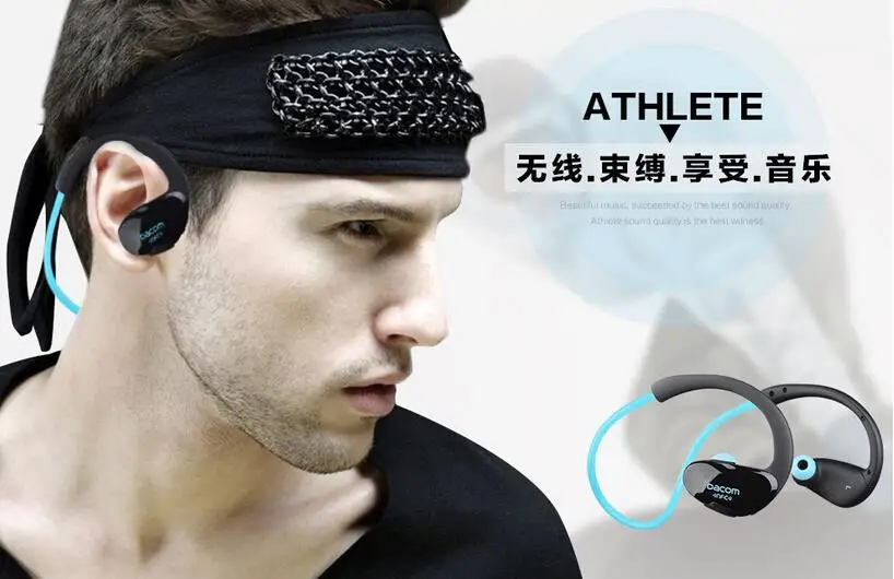 Dacom Athlete NFC Cordless Ear Hook Sport Bluetooth 4 1 earphones Sweatproof Mini Wireless Hifi Bass