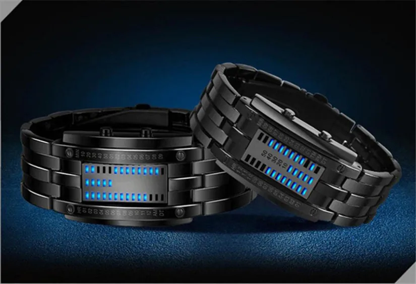 

Free Shipping Luxury Women Stainless Steel Date Digital LED Bracelet Sport Watches Wholesale Price #200717