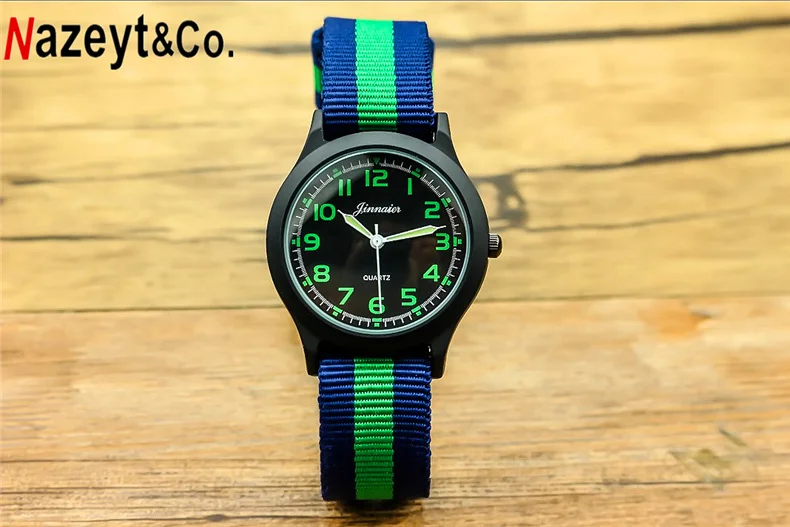 blue green blue Nazeyt брендовые Роскошные Детские армейские часы для мальчиков и девочек Спортивные Светящиеся стрелки нейлоновые кварцевые наручные часы relogio - Цвет: blue green blue