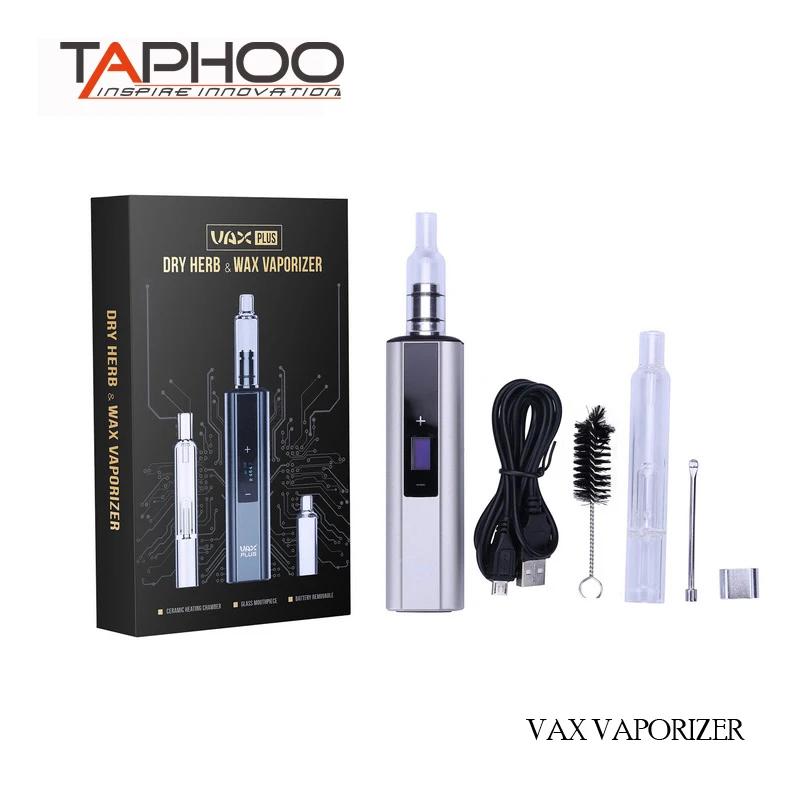 

Taphoo Vax plus dry herb wax Vaporizer 3000mah battery OLED display TC electronic cigarette with water pipe smoking vape