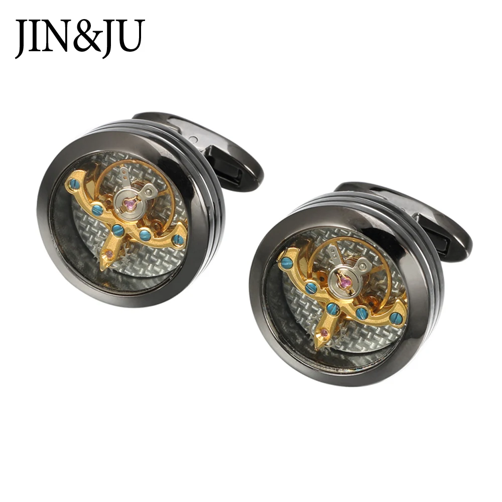 JIN & JU мужские ювелирные изделия Tourbillon Move Мужские t запонки для мужчин s свадебные