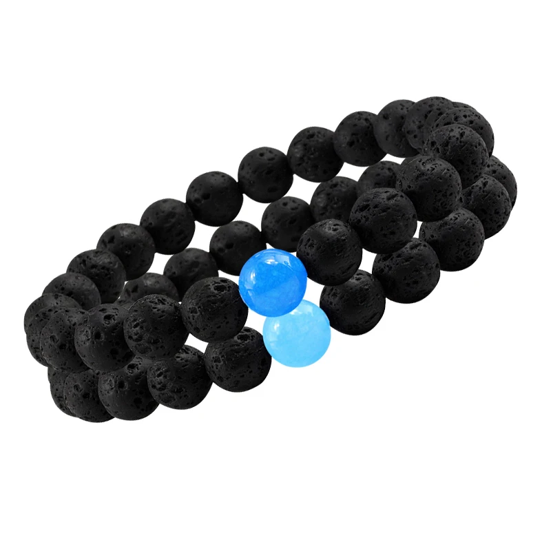 Hot New 8mm Chalcedony Yoga Charm Strand Bracelet Men Black New 8mm Chalcedony Yoga Charm Strand Bracelet Men Black Lava Rock Volcanic Energy Stone Beads Buddha Bracelets For Women Jewelry