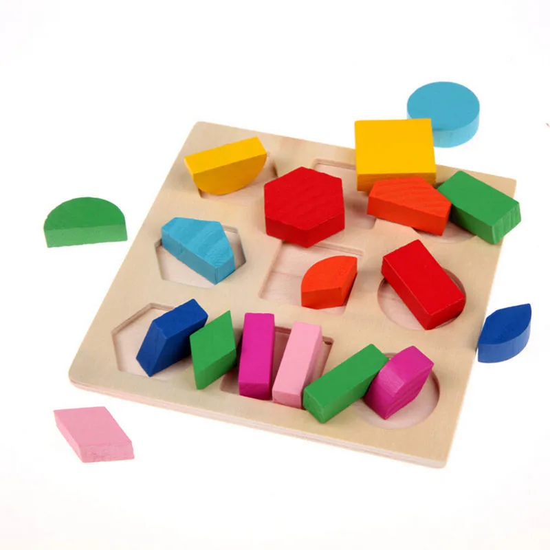 Горячая для раннего обучения по системе Монтессори деревянная обучающая Геометрическая развивающая игрушка-головоломка 3 узора