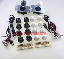 Genuine Japan SANWA OBSF-30 16pcs Push Buttons+2 SANWA JLF-TP-8YT Joysticks+ 2 PC Encoders For USB MAME Cabinet -Gray+White