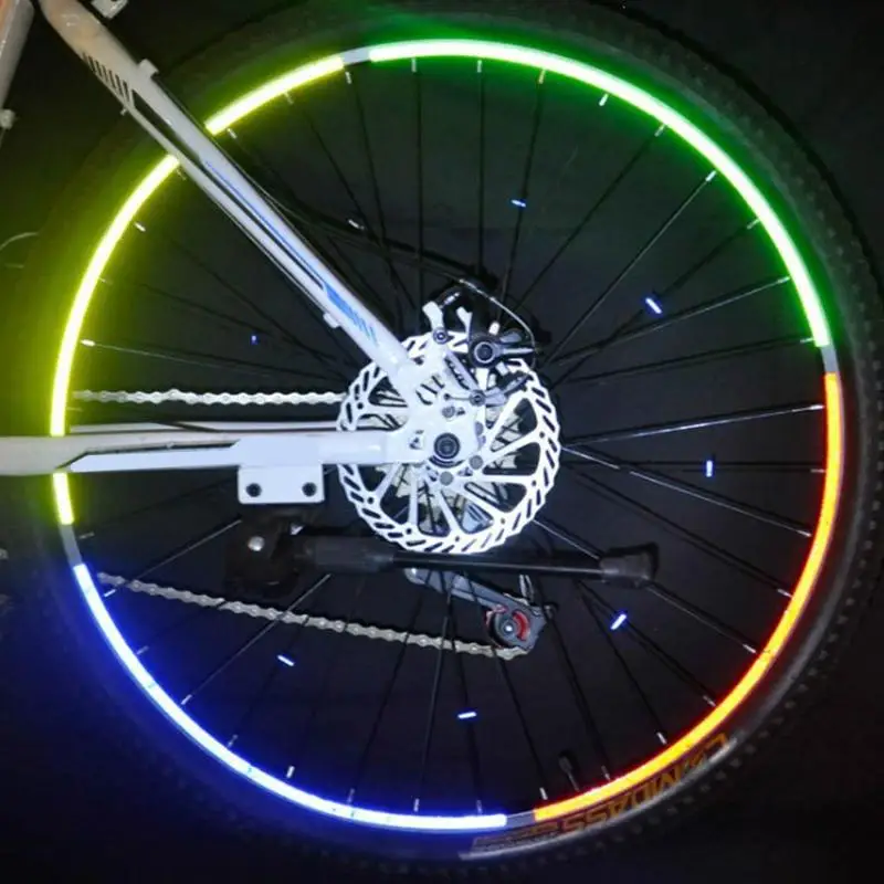 Reflector de bicicleta fluorescente MTB bicicleta pegatina llanta de bicicleta pegatinas reflectantes accesorios de calcomanía