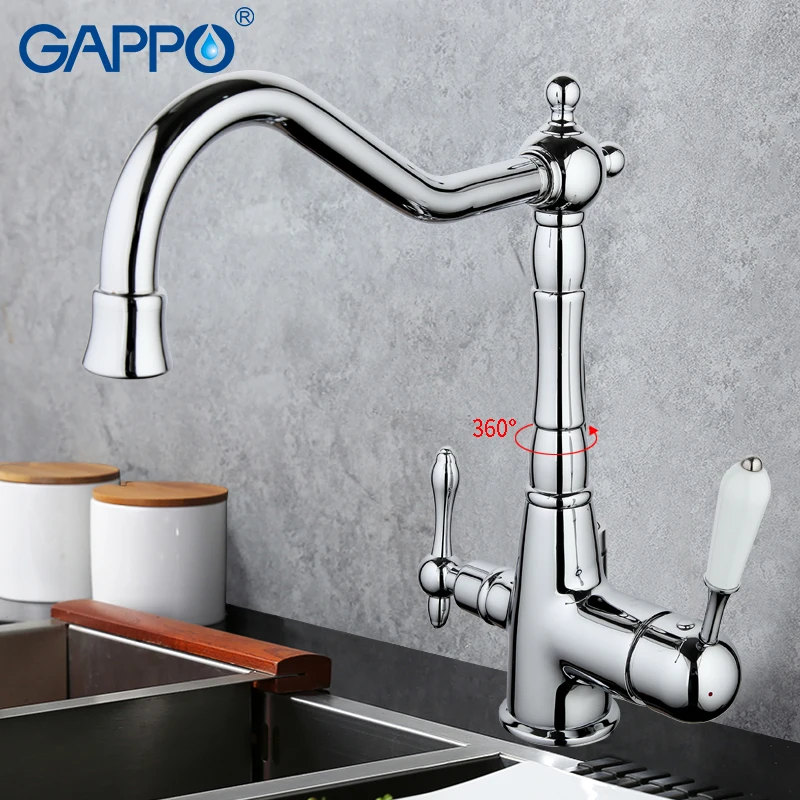 Gappo 1 компл. высокое качество Кухня раковина кран двойная ручка очистки воды