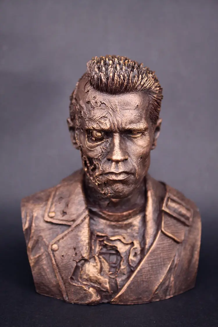 

[TOP] 12cm Terminator T800 Bust Arnold Schwarzenegger resin figure statue toy Battle Damage Collection model desk decoration