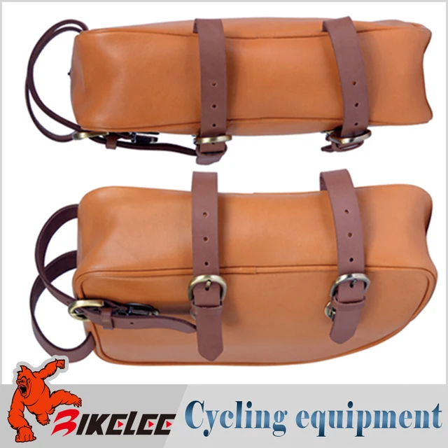 Cheap 2015 MHL S52 bicycle saddle bag waterproof Genuine Leather Mountain Road Bike Bicycle  Accessories Back Seat Tail Pouch 2 colors