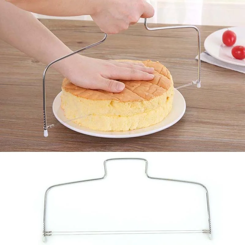 

Joyathome Adjustable Double Slice Bread and Cake Cutter Durable Leveler Stainless Steel Cake Baking Accessories Gadget