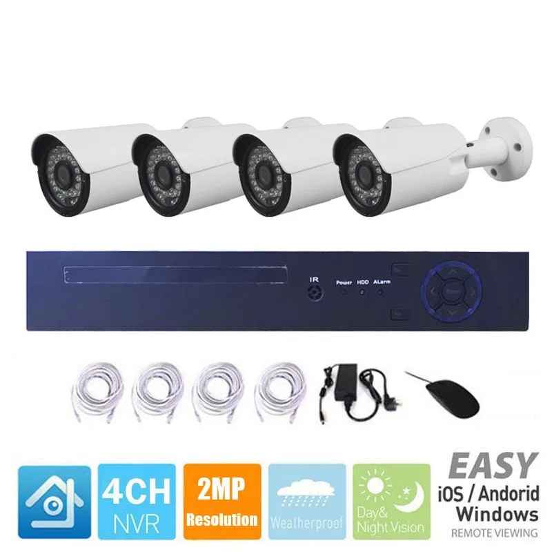 

4CH PoE 1080P NVR CCTV System 2.0MP Outdoor IP Camera HD 1080P NVR CCTV KIT Recorder Video Security Camera Surveillance System