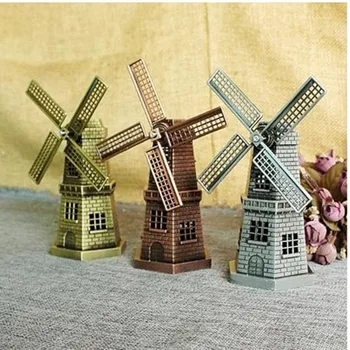 

European retro Dutch windmill model crafts ornaments, cafe bar photography props, tourist souvenirs