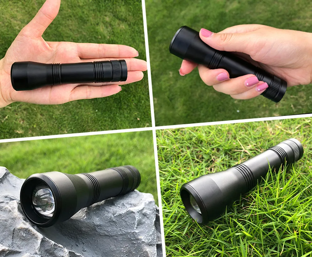 Cheap T6 Tactical Military LED Flashlight Torch Zoomable 5-Mode For 18650 Battery 18650  flash light torch cob pen light looplamp 3.0# 19