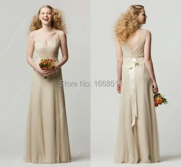 2015 Promotion Sale Chiffon Vestido De Festa Custom Made Plus Size Beach V Neck Bridesmaid Dress Party Summer Dress_bridalk | Свадьбы и