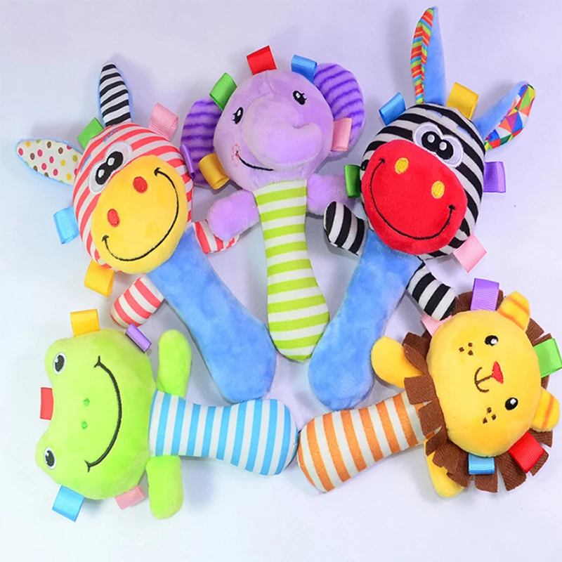 colorful soft plush baby toys rattles peluche newborn educational