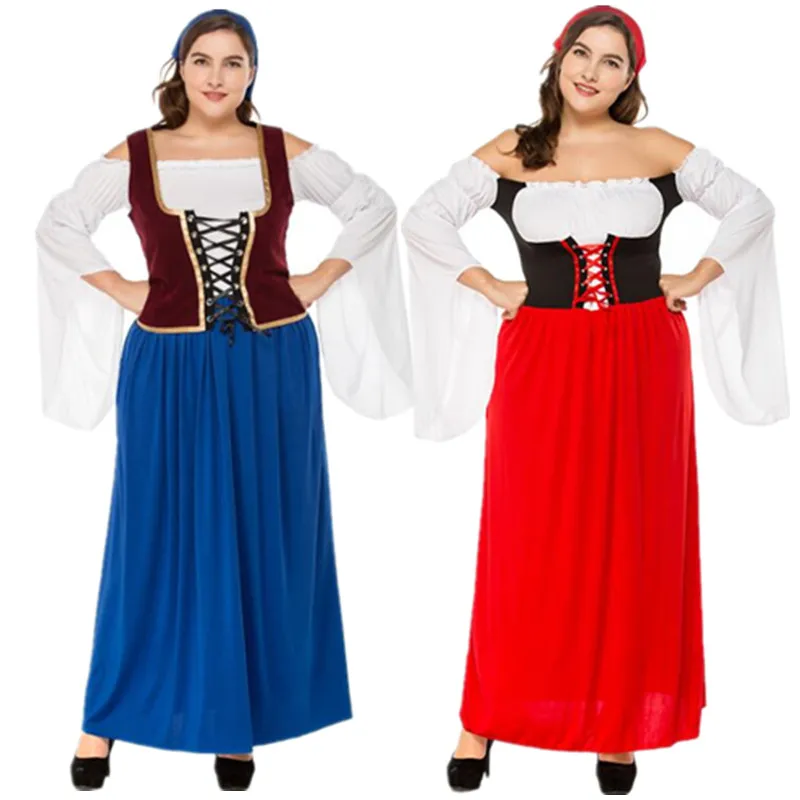 

Women Oktoberfest Costume Octoberfest Bavarian Party Adult Female Oktoberfest Peasant Maid Long Dress