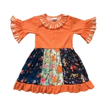 high quality cotton kids girls clothing wholesale adorable baby girl Fall Winter boutique dress 6p510 wholesale baby kids boutique clothing lots