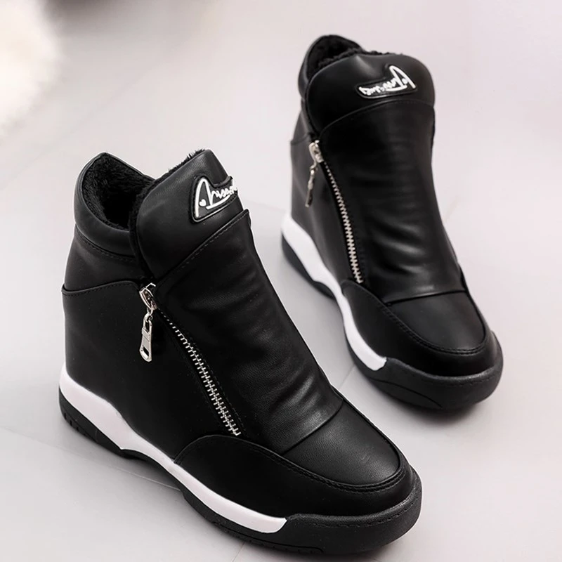 Женская кожаная обувь на танкетке; zapatos mujer plataforma tenis feminino; повседневная обувь на платформе в стиле Харадзюку; Повседневная обувь для женщин; basket femme
