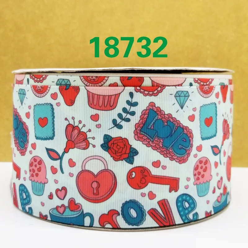 50 ярдов мультфильм напечатанный grosgrain ленты 18792 - Цвет: 18732