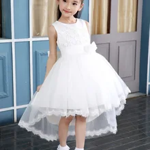 Фиолетовое/белое платье с цветочным узором для девочек на свадьбу; элегантное платье со шлейфом; летнее платье принцессы с юбкой-пачкой для девочек; детская одежда для дня рождения; От 4 до 14 лет