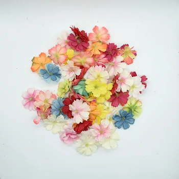 

20pcs Lovely MINI silk daisy Multicolor fake Flower Head scrapbook diy Christmas garland cheap artificial flowers for home decor