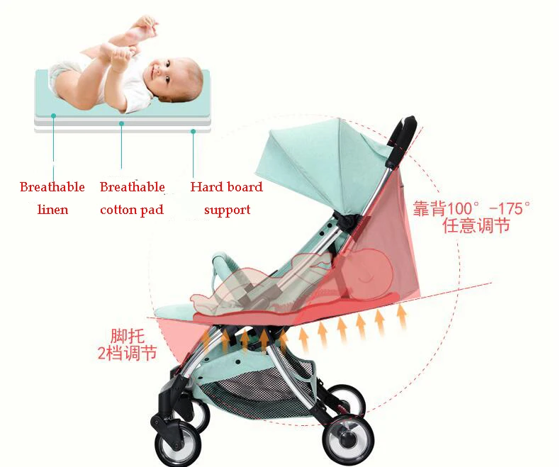 Легкая складная детская коляска Portabl с высоким пейзажем, может сидеть на самолете, Система путешествий, детская коляска для мальчиков и девочек