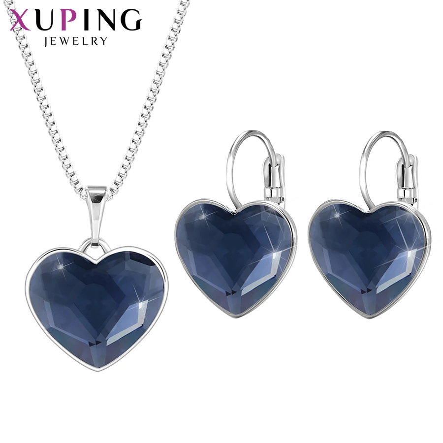 Xuping Love Heart с ожерельем/серьги комплект ювелирных изделий с кристаллами от Swarovski женские вечерние подарок на день Святого Валентина S169-60104