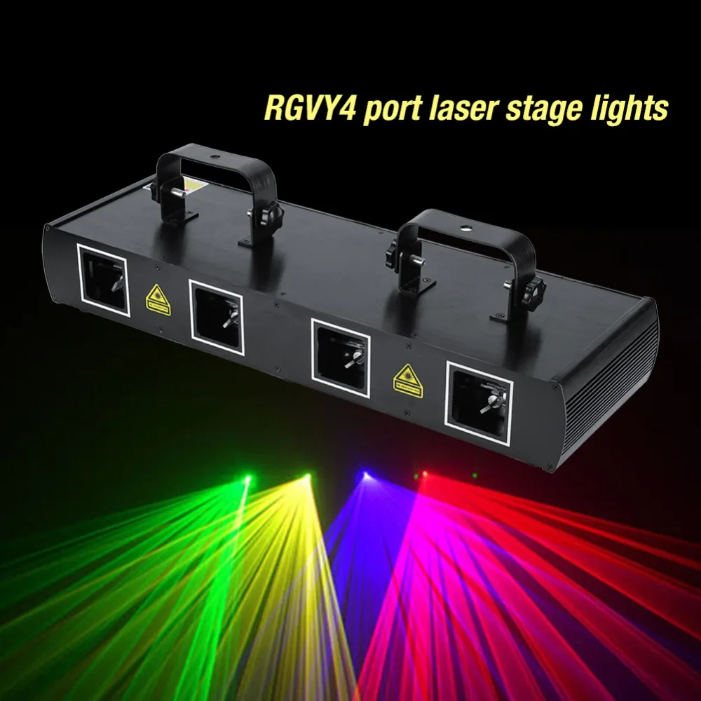 4 линзы 220~ 240 В 30 Вт лазерный сценический свет 7CH DMX512 реагирующий на звук Дискотека вечерние световые эффекты контроль