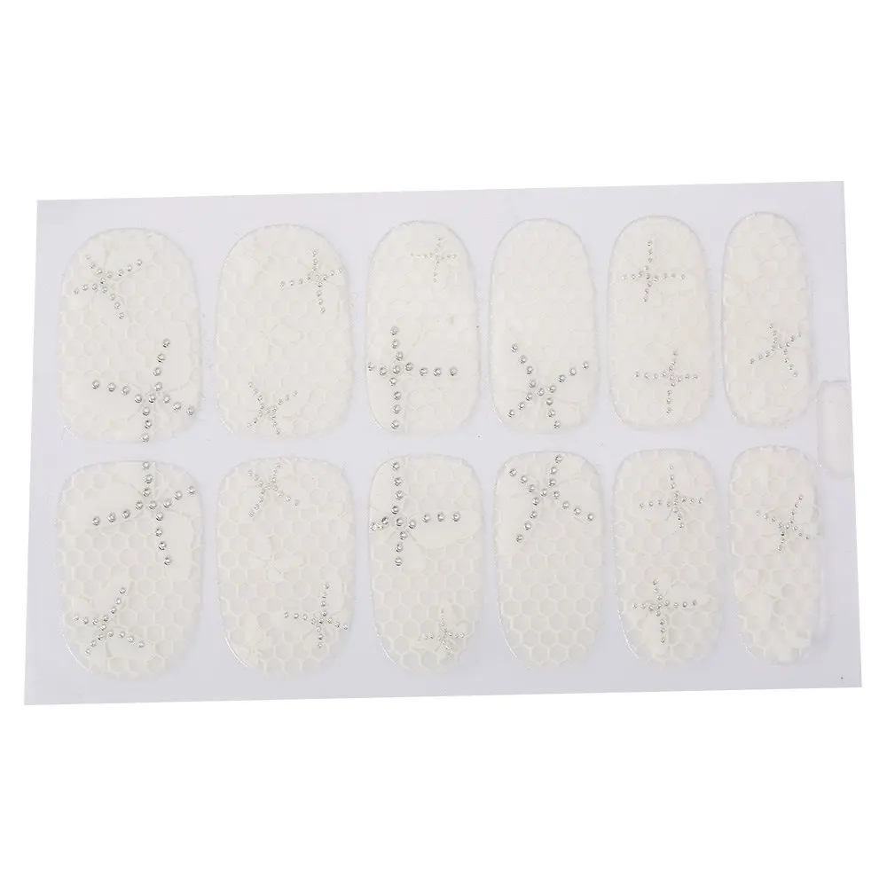 

2016 Fashion Nail Art Sticker Colorful 50pcs Charming Diamond Decorations Stylish White Lace Nail Stickers For Girls Women