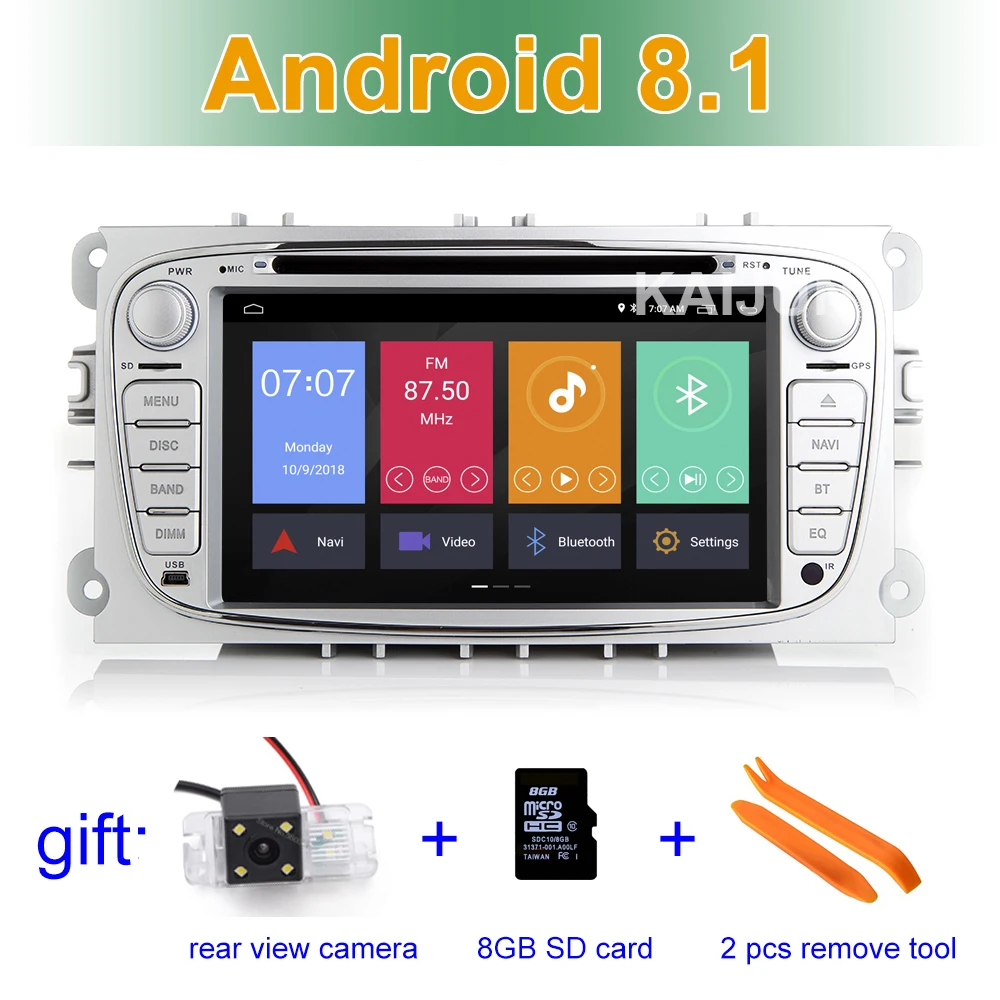 

IPS screen Android 8.1 Car DVD Stereo Player GPS for Ford Mondeo Focus S/C Max Galaxy Kuga with BT Wifi Radio