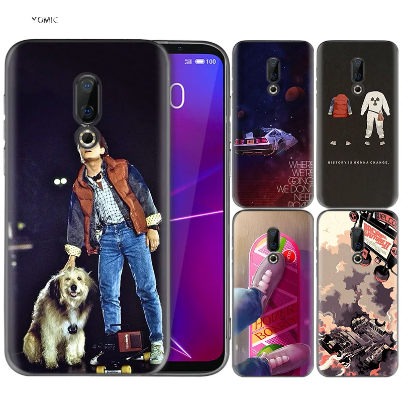 

Silicone Case for Meizu 16 16th M6T Black Dark Coque Shell Cell Phone Tpu Cover Dull Polish Back To The Future