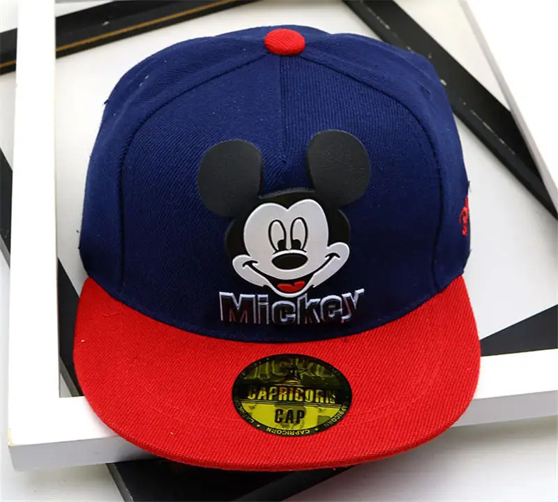 17 colors Children Cartoon Baseball Hat Mouse Mickey Kids Hat Boys and Girls Adjustable Baseball Caps Outdoor Sunscreen Hat - Цвет: Тёмно-синий