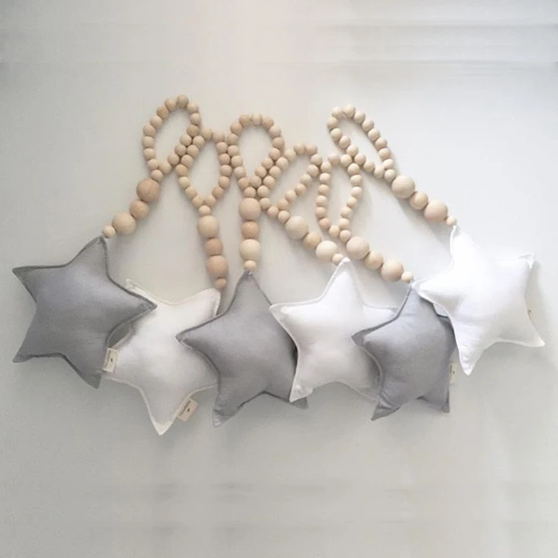 

Baby bedding Accessories Stars Wooden Beads Strings Toys Accessories Baby bedding sets Baby Bed Room Crib Tent Decor Ornaments