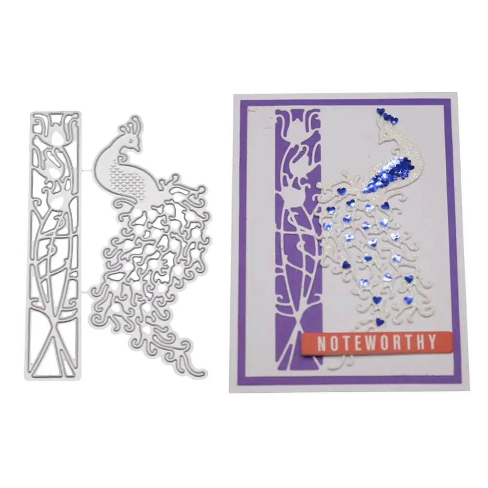 

Irregular Scrapbooking Cutting Dies Metal Peacock Frames Stencil And Stamps For DIY Embossing Card Making Bird Dies New 2019