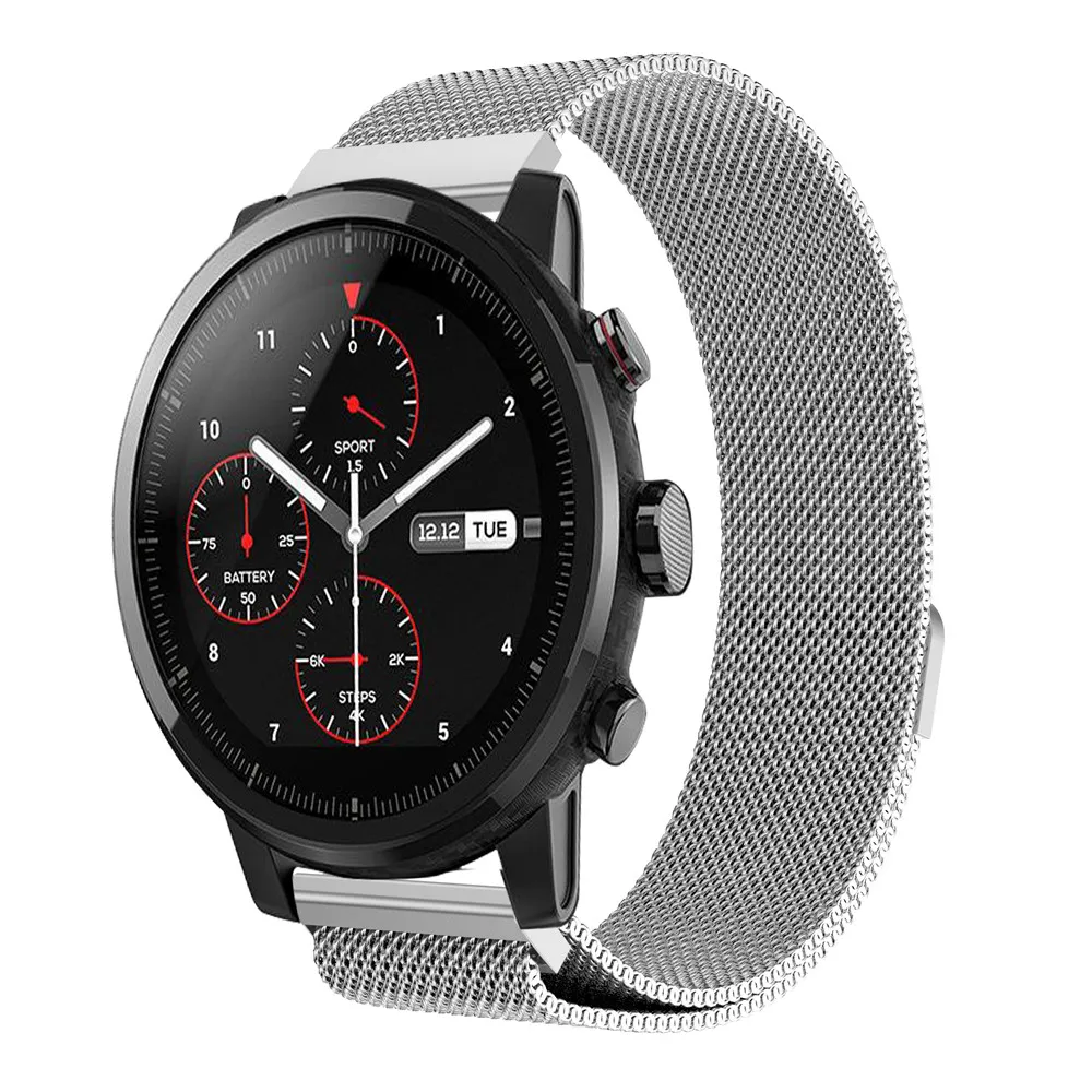 Для Huami Amazfit GTR 47 мм Amazfit GTS Sport 3 2 Bip Pace Lite ремешок из нержавеющей стали Миланская петля браслет 22 мм ремешок для часов