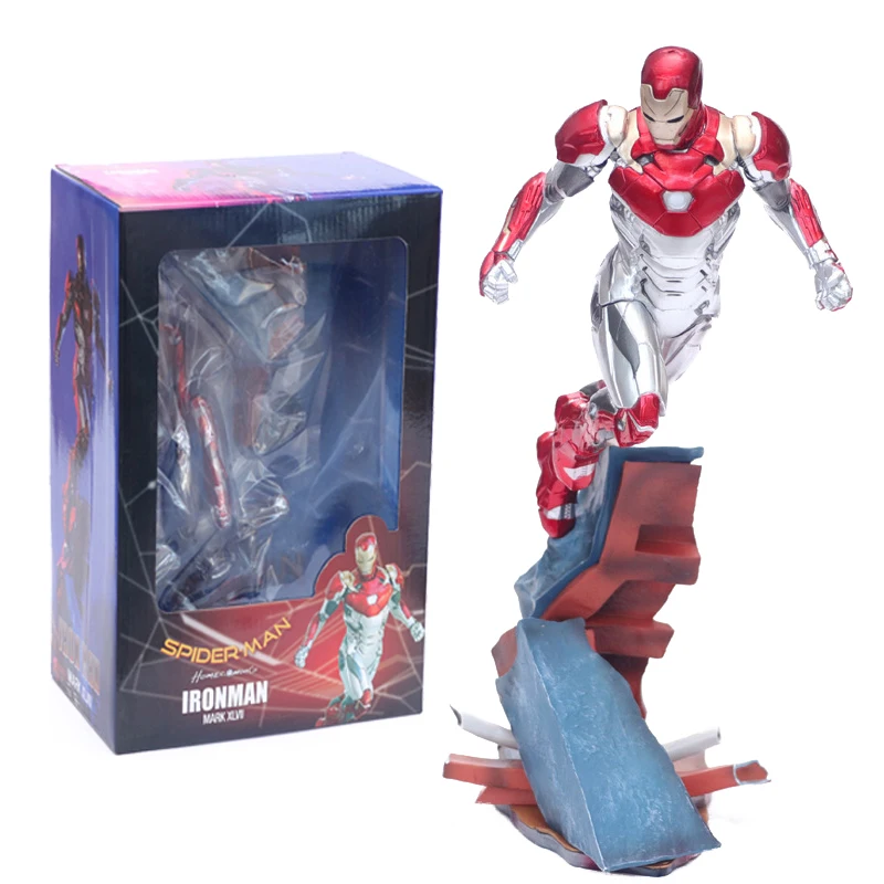 

Free Shipping Marvel Avengers Spider-Man:Homecoming Anime Movie Iron Man MK47 PVC Action Figure Collection Model Toys 27cm A66
