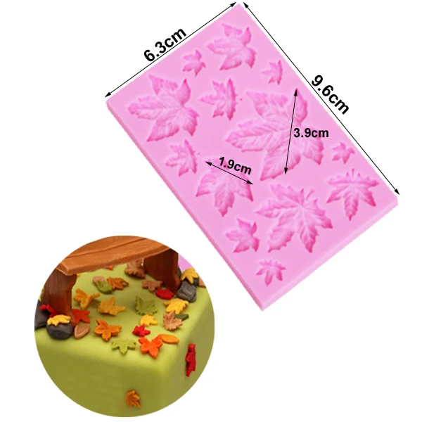 M961 Sugarcraft силиконовая форма в виде листьев конфеты Полимерная глина помадка форма торт Decorationg инструмент цветок клен GumPaste роза лист плесень - Цвет: Leaf Mold C