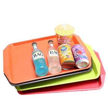 

Colorful Plate Fast Food Tray Plastic Rectangle Plate Lunch Tray Restaurant Cafe Coffee Non-toxic Commercial Product Tray 1pcs