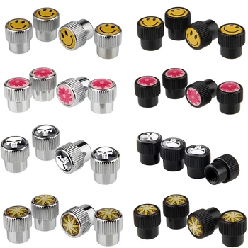 

Flower Smiley Wheel Tyre Valve Stem Caps for Volvo V70 Benz Opel Hyundai Renault Chevrolet Buick Emblem Metal Auto Accessories