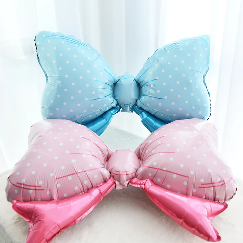 

36inch Baby Shower Decoration Bow tie Foil Balloon Pink Blue Kids Toys Gender Reveal Party Bow knot Shape Helium Balloons JL0077