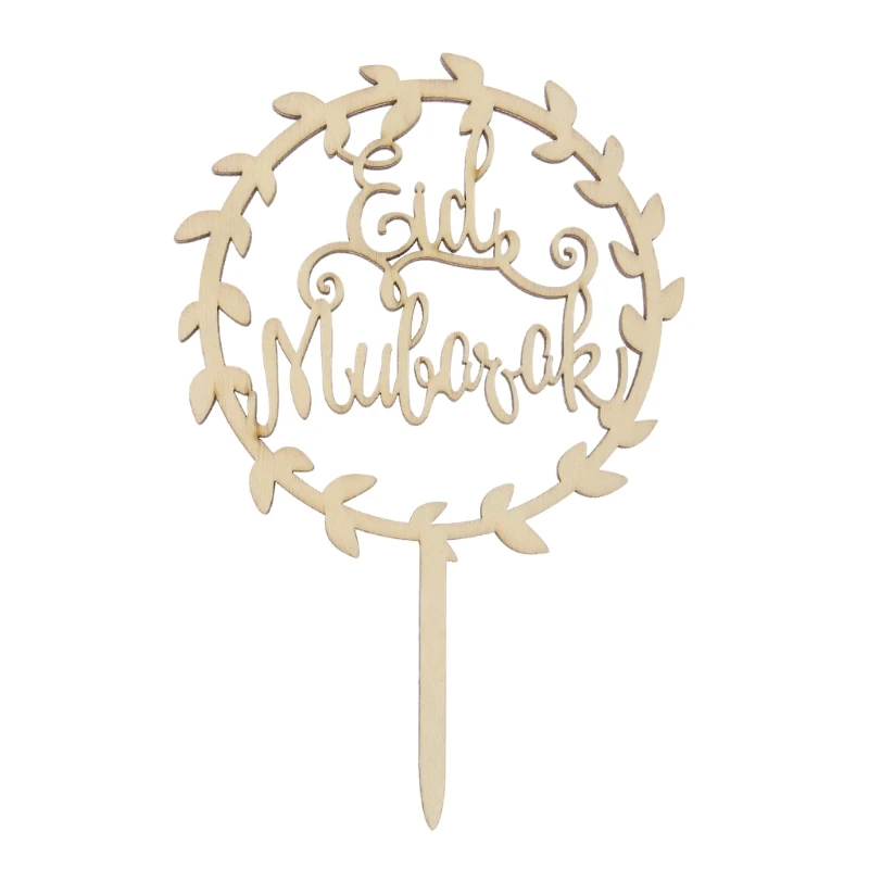 

Wood Eid Mubarak Ramadan Wedding Party Cake Topper Muslim Islam Hajj Decor Craft durable long service life