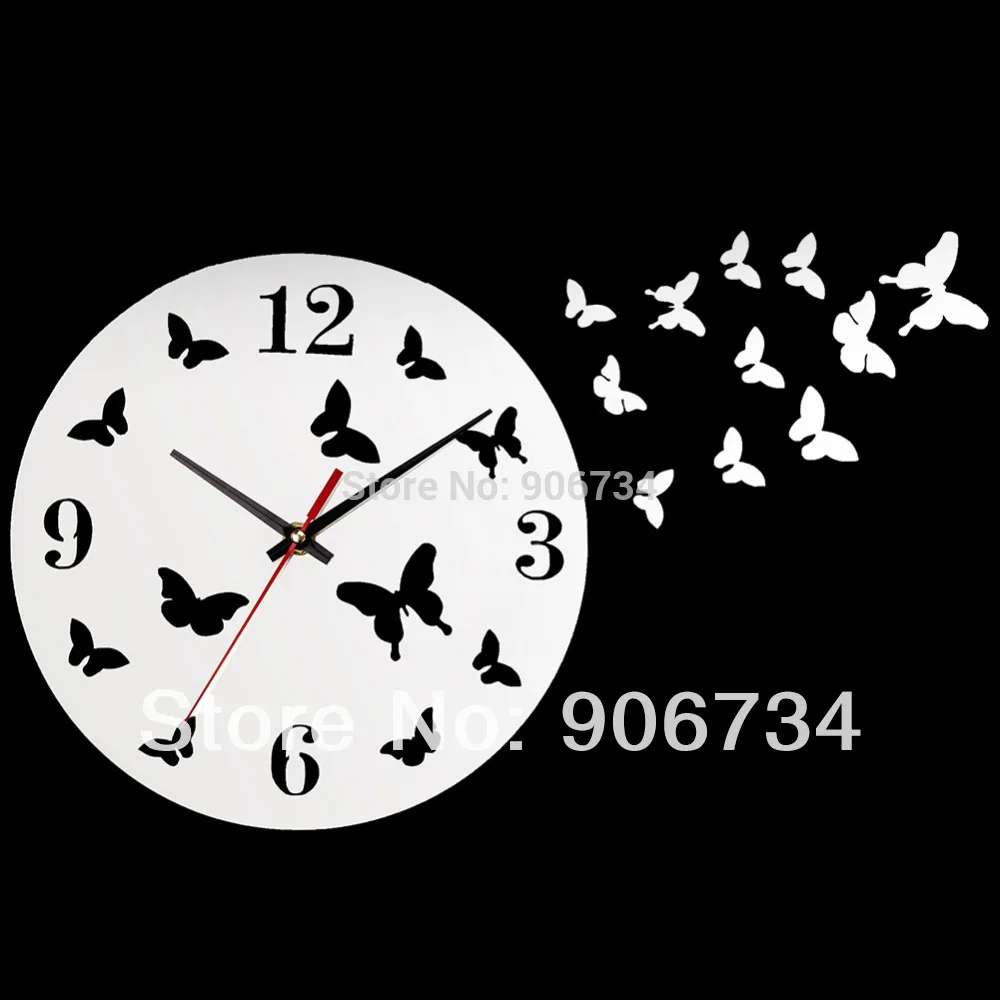 Luxury Modern Design Mirror Wall Clock,3d Crystal Mirror Wall Watches