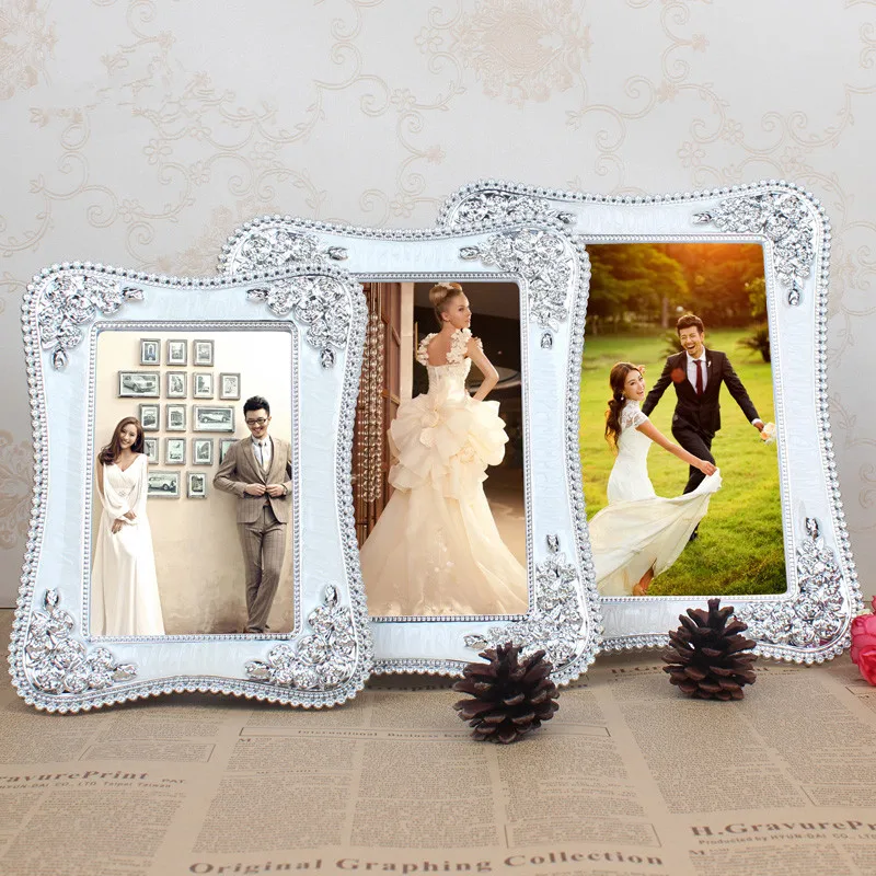 

1 Piece European Silver Creative Photo Frame/ 6 Inch 7 Inch 8 Inch 10 Inch Photo Frame/ Wedding Studio Picture Photo Frame
