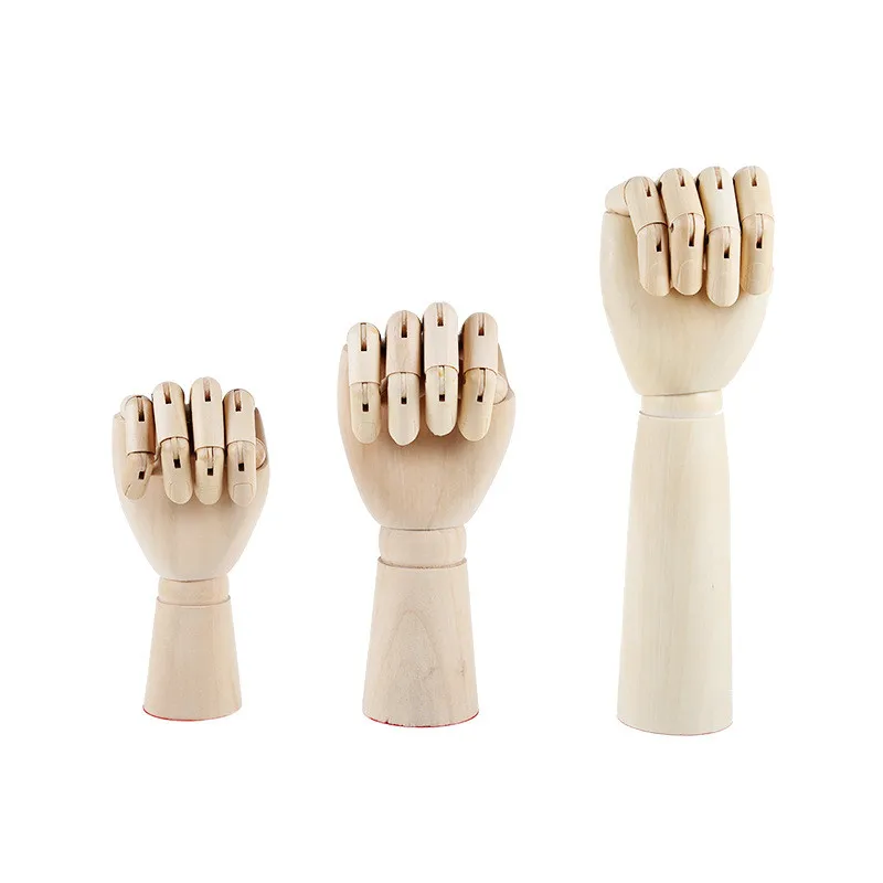 1Pcs-Joint-Removable-Left-Right-Wood-Hand-18CM-25CM-30CM-Wood-Crafts-Painting-Figure-Wooden-Collectible (1)