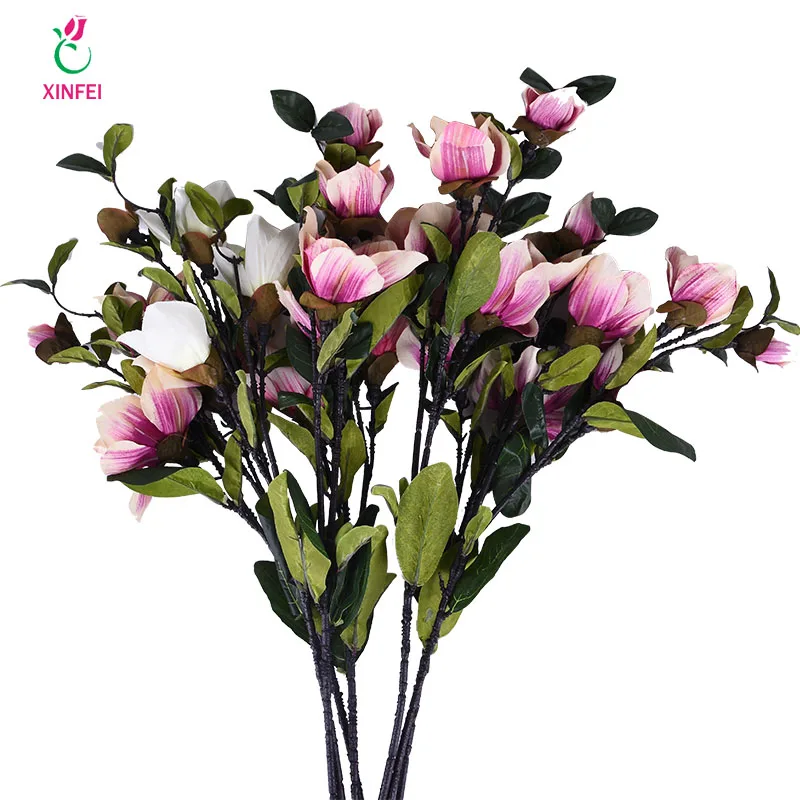 XINFEI Magnolia Artificial Flowers Silk Fake Flower Branch Fleur