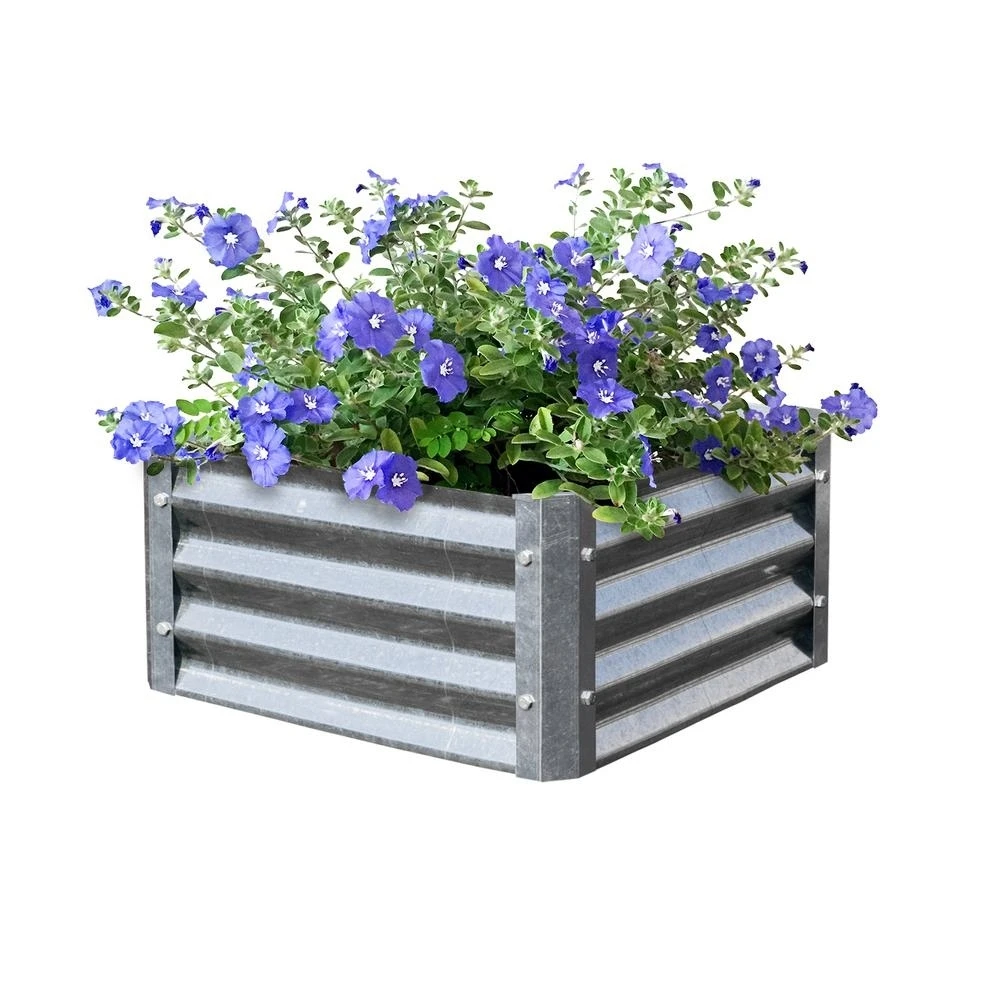EarthMark MGB-L021 Bajo Series 22 x 22 x 10 in. Square Galvanized Metal Planter