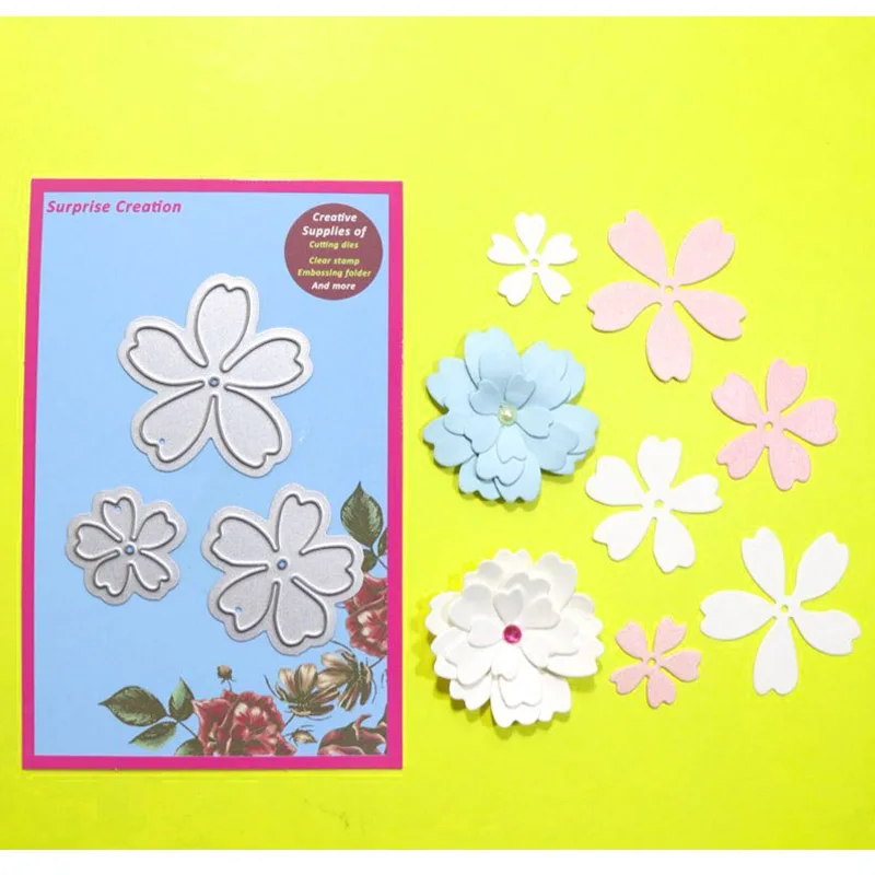 

Surprise Creation Cutting dies 3-Piece Sakura Scrapbook Craft Metal Dies DIY Stencil