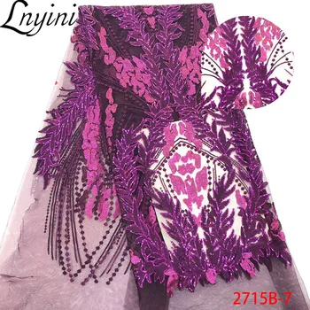 

Embroidery Sequins Lace Fabric Nigerian Net Lace for Dresses Wholesale African French Tulle Mesh Lace Fabric with Sequins L2715B