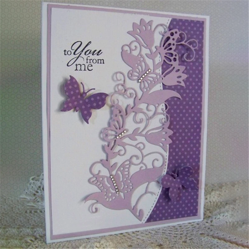 

GJCrafts Butterfly Vine Border Cutting Dies Flower Frame Die New 2018 for Scrapbooking Cut Craft Embossing Christmas DIY