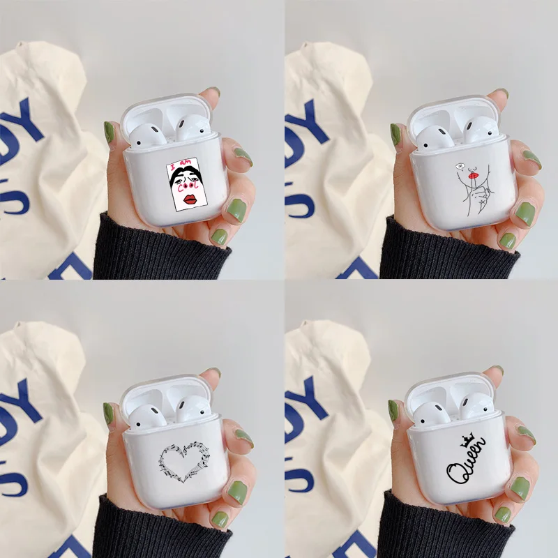 

Transparent Case For Apple airpods Cute Girls Heart Wireless Bluetooth Earphone Case For Airpods Headphone Hard Protective Case